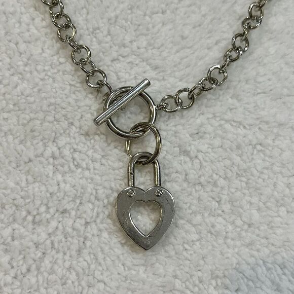 Fashion Pendant and Necklace Heart Shape Lock Designer Style Romance Feminine - Picture 2 of 8